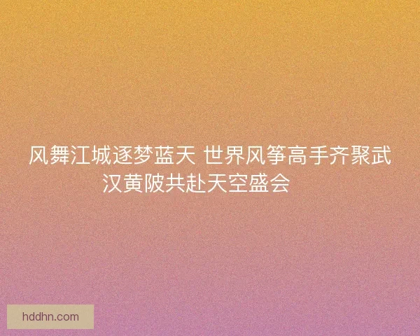 风舞江城逐梦蓝天 世界风筝高手齐聚武汉黄陂共赴天空盛会 🎏 风舞江城逐梦蓝天 世界风筝高手齐聚武汉黄陂共赴天空盛会 🎏